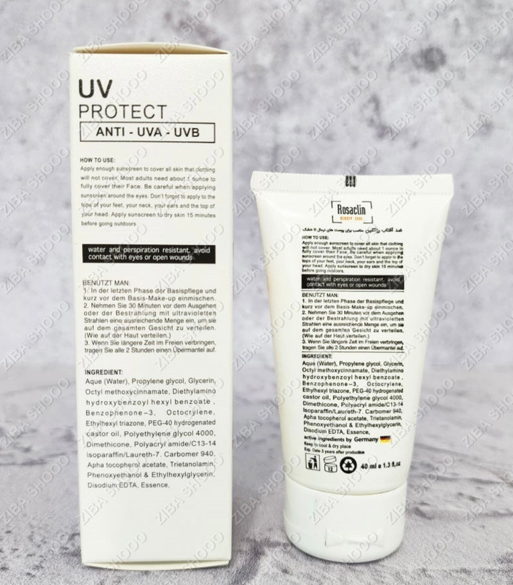کرم ضد آفتاب بی رنگ رزاکلین پوست نرمال تا خشکSPF 50 Rosaclin