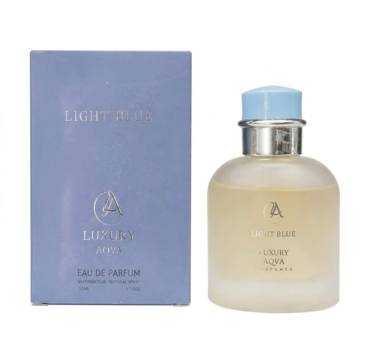 ادوپرفیوم زنانه لاکچری آکوا مدل LIGHT BLUE با رایحه خنک حجم 50 میلیلیتر